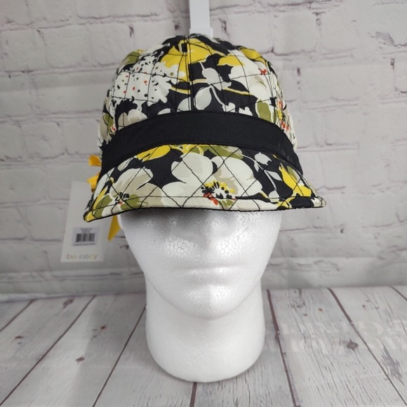 Vera Bradley Accessories - NWT VERA BRADLEY 'Be Cozy' Collection Newsgirl Hat (Dogwood Pattern) BLK YLW WHT